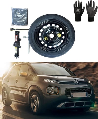 Reservewielset - Noodwiel Krik - Veilig Autorijden - Compleet met Krik - 16 Inch - Zwart