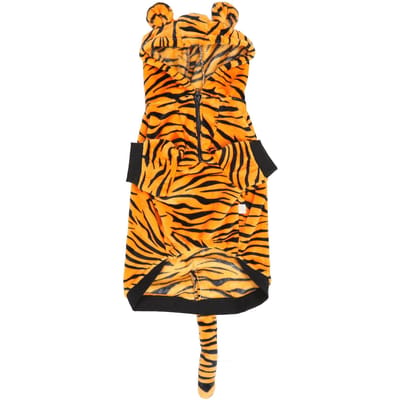 Vêtements chauds pour animaux de compagnie Mignon rayures de tigre Prévient la perte de poils Vêtements d'hiver pour chien pour moyen et grand 3XL orange