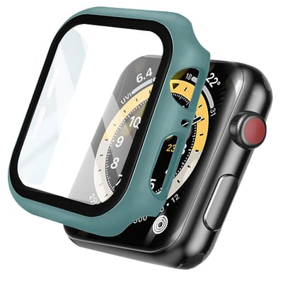 Screen protector - Geschikt voor Apple Watch 4 / 5 / 6 / SE - 40 mm - Full Cover Hard Case / Beschermend Hoesje - Donkergroen
