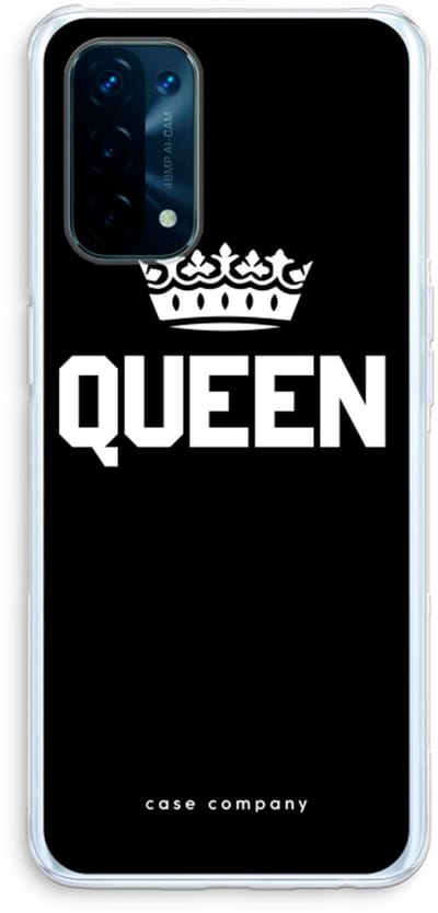 Case Company® - Hoesje geschikt voor Oppo A74 5G hoesje - Queen zwart - Soft Cover Telefoonhoesje - Bescherming aan alle Kanten en Schermrand