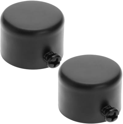 Dailygoods- Eindkap - 2 Stuks Zwarte Eindkappen - Metalen Afdichtingsdopjes - Geschikt voor 2,6 cm/2,8 cm Gordijnroedes - Eenvoudige Installatie - Modern Design - Gordijnroede Eindstukken