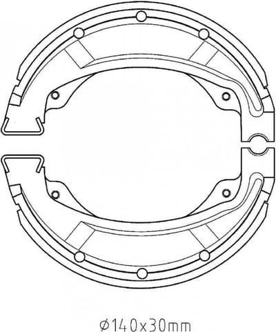 Mâchoire de frein Perftec pour Quad Honda 250 Trx Es 2002 à 2019 AV / Ø140x30mm Neuf