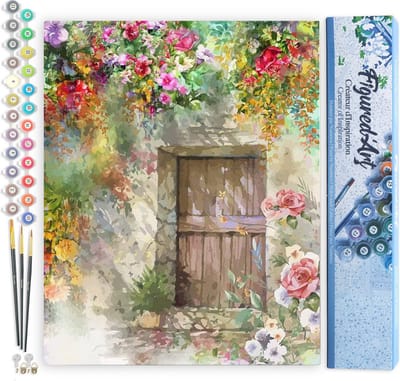 Figured'Art Schilderen op Nummer Volwassenen canvas Ingang grot - Handwerk acrylverf Kit DIY Compleet - 40x50cm zonder frame