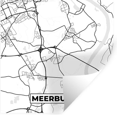 Muurstickers - Sticker Folie - Meerbusch - Plattegrond - Kaart - Stadskaart - 100x100 cm - Plakfolie - Muurstickers Kinderkamer - Zelfklevend Behang XXL - Zelfklevend behangpapier - Stickerfolie