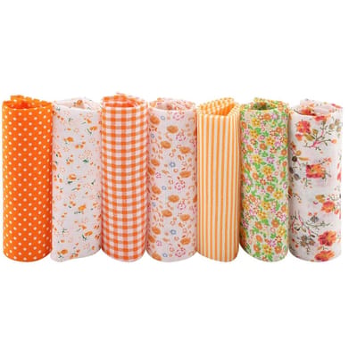 7 pièces 50*50cm Tissu Coton DIY Carrés Assortis Prédécoupés Ensemble de Literie Quarters Bundle 3#