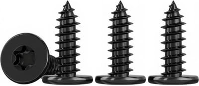 Zwarte Platte Kop Houtschroeven RVS A2 M5x12mm - 50 Stuks Plaatschroeven Binnen en Buiten