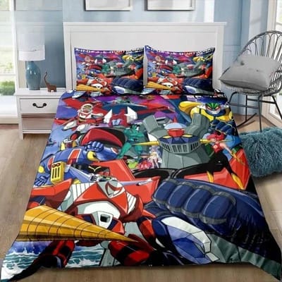 Mazinger z UFO Robot Grendizer Beddengoed Set Eenpersoons Tweepersoons Volledig Queen King Size Bed Set Volwassen Jongens Slaapkamer Anime Beddengoed Cadeau 135x200cm 2pcs