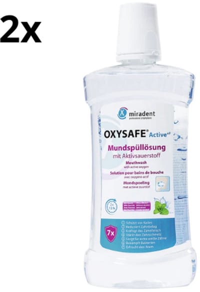 Miradent Mondspoeling OXYSAFE Active +F - 2 x 500 ml