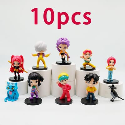 NOUVEAU 10 pièces/ensemble KPop Hunters Superstar Saja Boys Rumi Mira Zoe Acrylique PVC Figurine d'Action Jouet Figurine Anime Poupée Pour Cadeau de Fans red