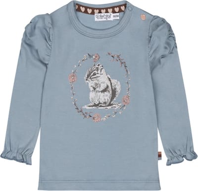 Dirkje - T-shirt - Mid - Blauw - Lange - Mouw - Konijn - Maat 56