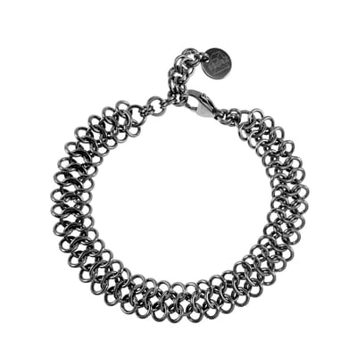 Europese weeftechniek Armband, Unisex, Gepolijst RVS - 12mm Breed - Verstelbaar 16 - 19cm