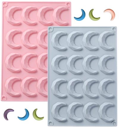 Dailygoods- Bakvorm Halve Maan - Siliconen Koekjesvorm - 2 Stuks - 24,3 x 17 x 1 cm - Duurzaam - Voedselveilig - Voor Koekjes/Snoep