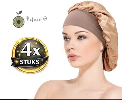 Professor Q Satijnen Slaapmuts - Slaapmuts - Satijn - Volwassenen - Dames - Satin Bonnet - Satijnen Bonnet - Met elastiek - Gold - Goud - 4 stuks