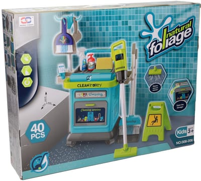 Albatros Hengelsport schoonmaak speelgoed trolley set 40-delig voor kinderen.