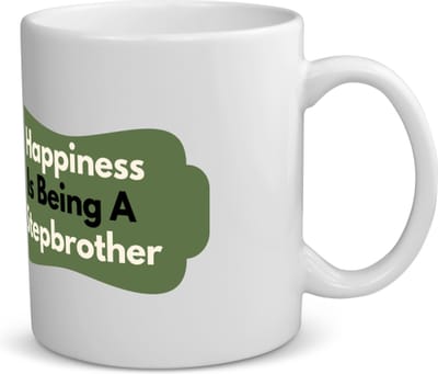 Akyol - happiness is being a stepbrother koffiemok - theemok - Broer - de liefste stiefbroer - verjaardag - cadeautje voor broer - broer artikelen - kado - geschenk - 350 ML inhoud