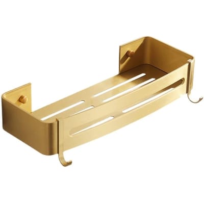 Hoekplank Wandmontage Badkamerplank Geborsteld Goud Aluminium Bad Douche Plank Bad Shampoo Houder Hoekplank beige