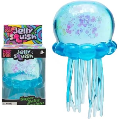 Transparante Glanzende Kwallen Squishy Speelgoed Super Zacht TPR Knijp Stressbal Sensorisch Fidget Speelgoed Voor Angstverlichting blue