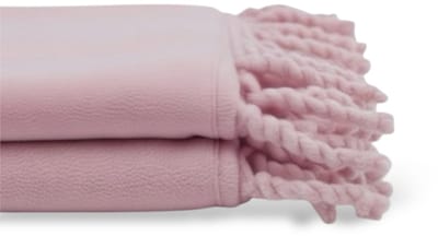 Unique Living - Fleece Plaid Met Franjes - 130x160 - Old Pink