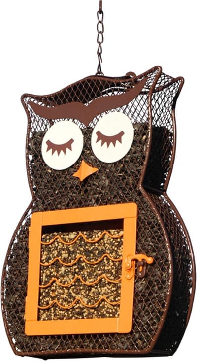 Vogelvoer Huis - Voederhuisje Tuin - Vogels Voeren - Dubbele Voerbak - 31.75 cm Hoog - Bruin