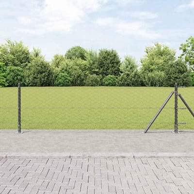 Hekpalen set - Stalen palen - Tuin beveiligen - Weerbestendig ontwerp - 10 x 06 m - Grijs