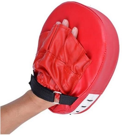 Bokspads - Boks pad - 2 stuks - Rood - Bokskussens - Met handgrip - Kunstleer - Boksen - Stootkussen voor boksen - 1 paar - One size - 25x20x4 cm- CHPN