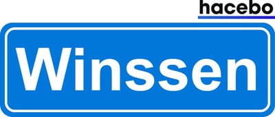 Hacebo - Plaatsnaam Sticker - 29x10 CM - Winssen sticker - Verkeersborden sticker - grappige cadeaus - Winssen