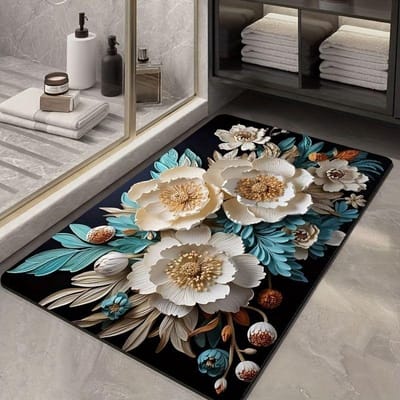 3D Patroon Bloemen Badmat Antislip Super Absorberend Keuken Badkamer Kleed Diatomeeën Aarde Voetmat Huis Kamer Decoratie Entree Tapijten 30x40cm-Diatom mud