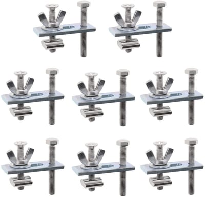 Dailygoods - T-moer Compressor Klemmen Kit - Verstelbare Klemmen - Zilver - Router Accessoires - 8 Stuks - Geschikt voor 3018-/3018-MX3/3018-PROVe...