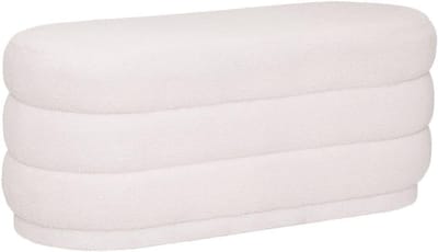 Witte Sinan Curved Bank 100 x 40 cm - Stijlvolle Zitplek