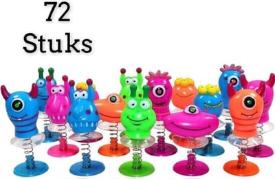 Uitdeelcadeau bouncing monsters box 72 Stuks -  Traktatie - Klein speelgoed - Grabbelton - Pinata vulling