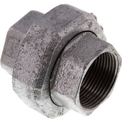 Rp 1 1/4'' Verzinkt Gietijzeren Borstnippel 3-delig met Conische afdichting 25 Bar - FL2S-F-IZ-114R-C