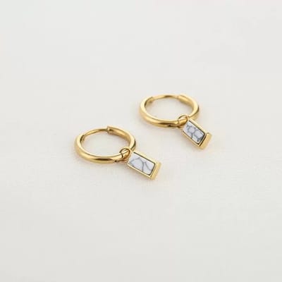 Bijoutheek Oorhangers baget Wit