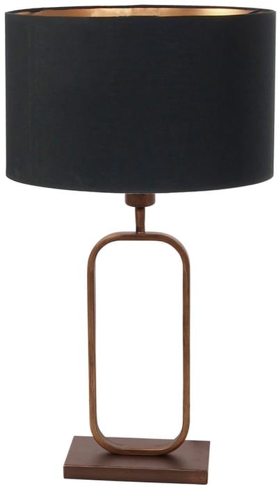Tafellamp Stang 4814BR - Brons, zwart linnen kap, 47 cm hoog, kantelbare fitting - Steinhauer
