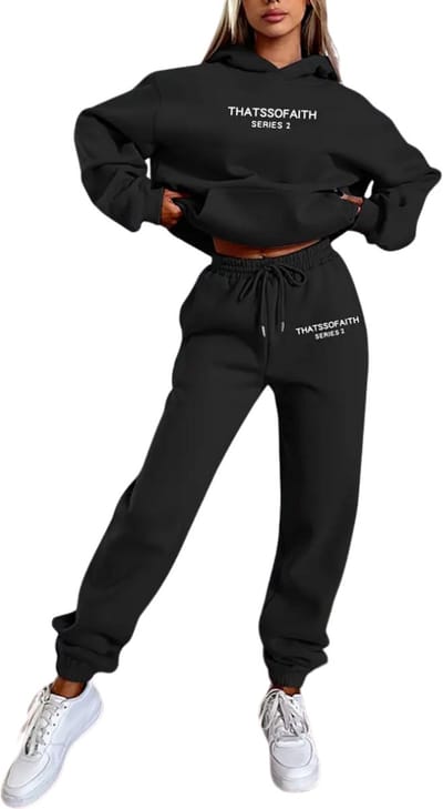 Livano Joggingpak Dames - Huispak - Trainingspak - Volwassenen - Capuchon - Jogging Pak - Joggingbroeken - Broek - Hoodie - Zwart - Maat S