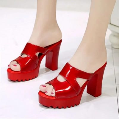 Hoge hakken slippers Sexy modieuze damesschoenen Zomer nieuwe vismond schoenen Casual platform hoge hakken sandalen Rode schoenen 38 white