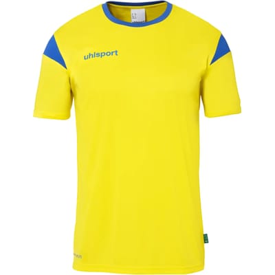 Uhlsport Squad 27 Shirt Korte Mouw Kinderen - Geel / Royal | Maat: 116