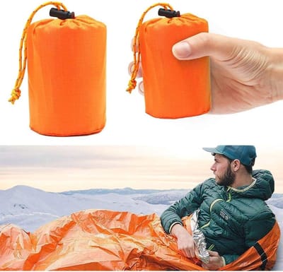 Noodoverlevingsslaapzak - Isolatiedeken Nooddeken - Buiten Kamperen - Hittebehoud en Isolatie - 91 x 213 cm - Oranje