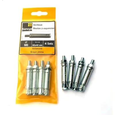 Sencys Spreidplug Staal - Diam. 10x60 Mm - 4 Stuks