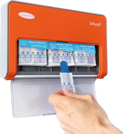 Pleisterdispenser - EHBO Station - Hygiënisch Werken - Detecteerbare Strips - 90 Pleisters - Oranje