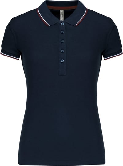 Kariban Damespolo korte mouwen K251 - Navy / Wine / White - S