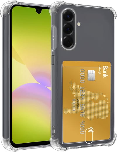 Hoesje - Geschikt voor Samsung Galaxy A26 - Met Pashouder en Kaarthouder - Telefoon Hoes Shockproof - Siliconen Case - Back Cover - Shock Proof - Pasjes Houder - Telefoonhoesjes - Transparant