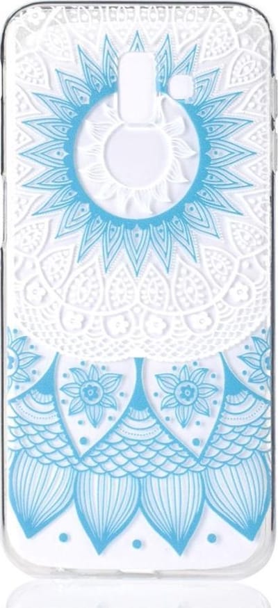 Shop4 - Samsung Galaxy J6 Plus Hoesje - Zachte Back Case Mandala Blauw