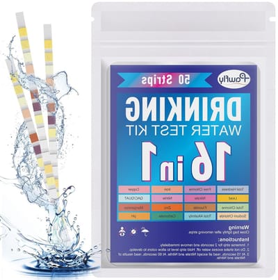 Complete 16-in-1 Water Test Kit met 50 Strips voor Tapwater, Zwembaden en Aquaria - Meet pH, Hardheid, Chloor, Lood, Ijzer, Koper, Nitraat, Fluoride en Meer