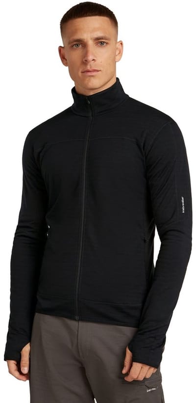 Icebreaker Merino Blend 300 Realfleece™ Descender Sweatshirt Met Rits Zwart S Man