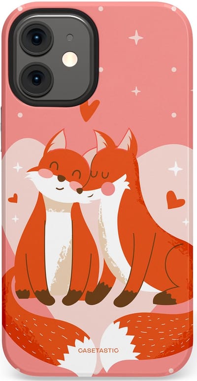 Casetastic Hoesje Geschikt voor Apple iPhone 12 Mini - Stijlvolle Beschermende Duo-layer Case - Vossenzoen