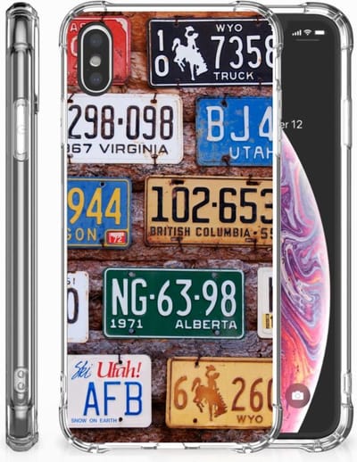 Apple iPhone Xs Max Anti-shock Hoesje met foto Kentekenplaten