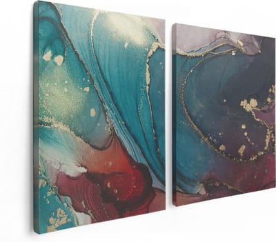Artaza Canvas Schilderij Tweeluik Abstracte Luxe Kunst - 120x80 - Foto Op Canvas - Canvas Print