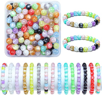8 mm ronde kleurrijke glaskralen voor armbanden, 100 stuks macaron edelstenen, glazen kralen om te rijgen, sieraden zelf maken, monochroom knutselkralen doosset