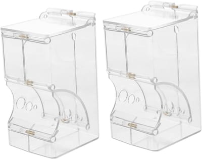 Voerbak Hamster - Voederbak Konijn - Huisdier Voeden - Automatische Dispenser - 2 Stuks - Transparant