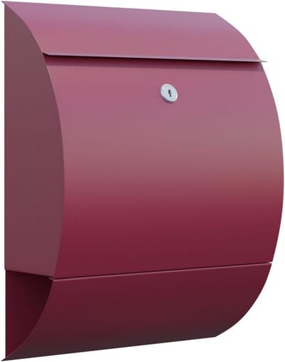 Rode Wandbrievenbus van Gepoedercoat Staal met Modern Design